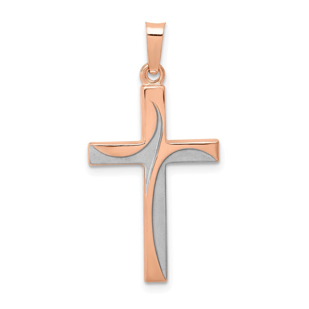 14K Roségold 14K Roségold Rhodium Hohl Kreuz Anhänger