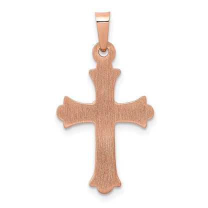14K Roségold und Weißgold Diamant-Kreuzanhänger, zweifarbig
