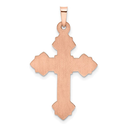 14K Roségold 14K Roségold Fleur De Lis Kreuz Anhänger