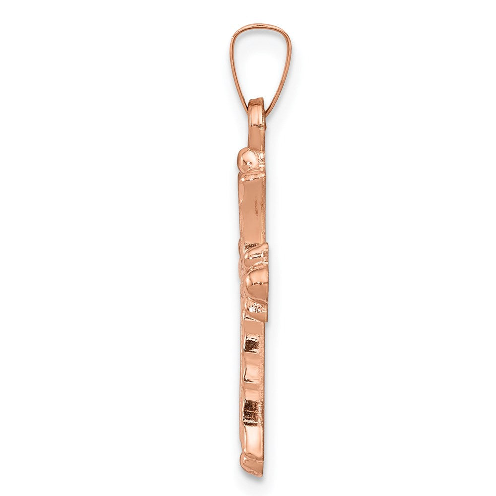 14K Roségold 14K Roségold Herz Hohl Kreuz Anhänger