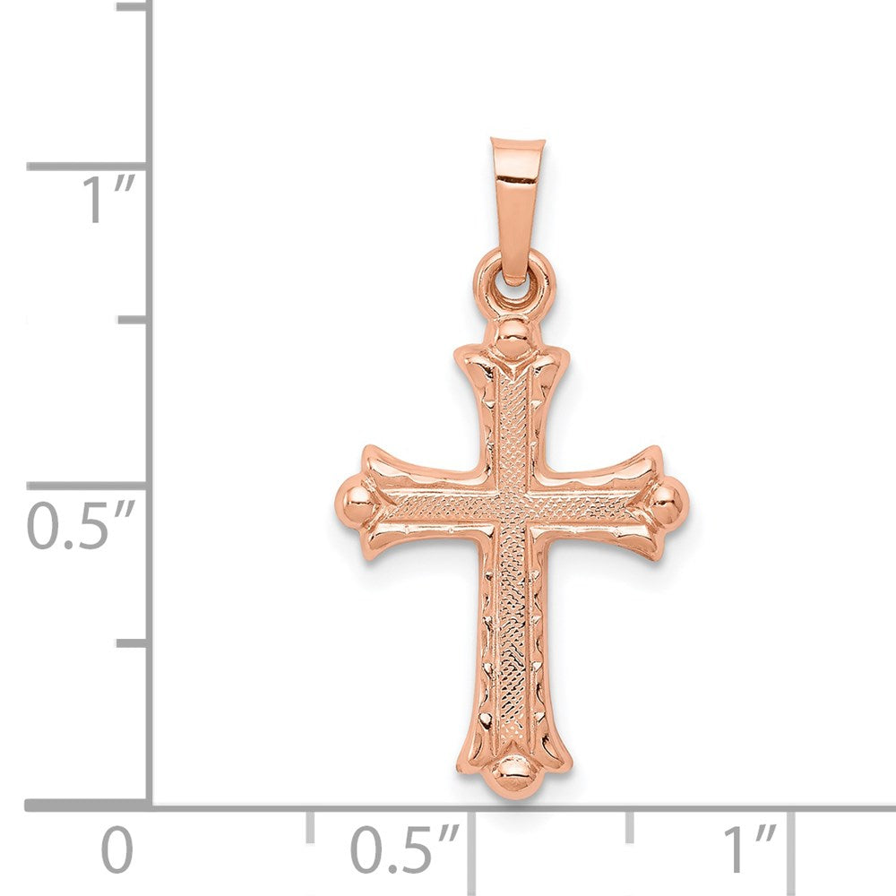 14K Roségold 14K Roségold Herz Hohl Kreuz Anhänger