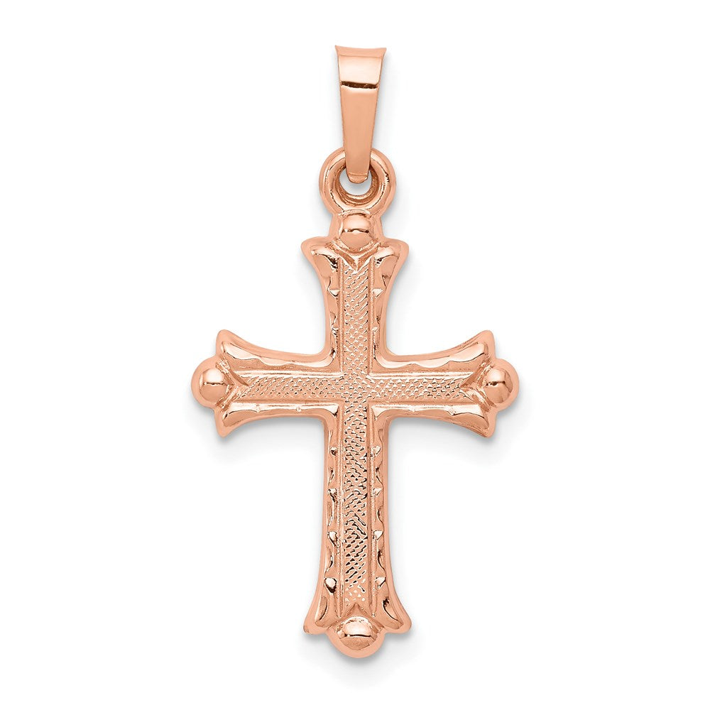 14K Roségold 14K Roségold Herz Hohl Kreuz Anhänger