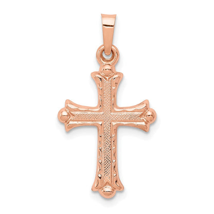 14K Roségold 14K Roségold Herz Hohl Kreuz Anhänger
