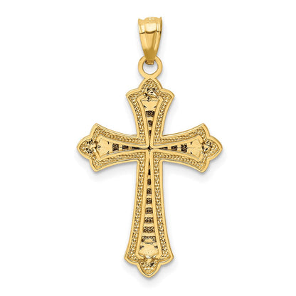 14K Diamant-Kreuzanhänger, rhodiniert