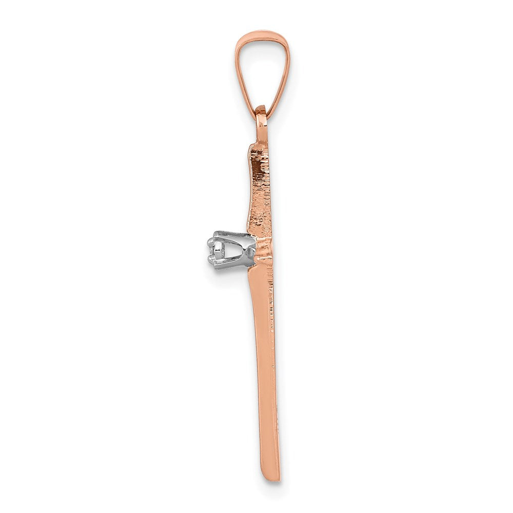 14K Roségold Diamant-Kreuzanhänger
