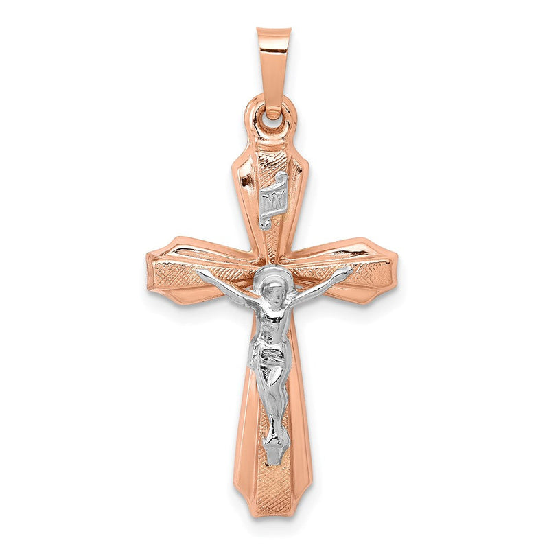 14K Bicolor 14K Bicolor Hohl Kruzifix Anhänger