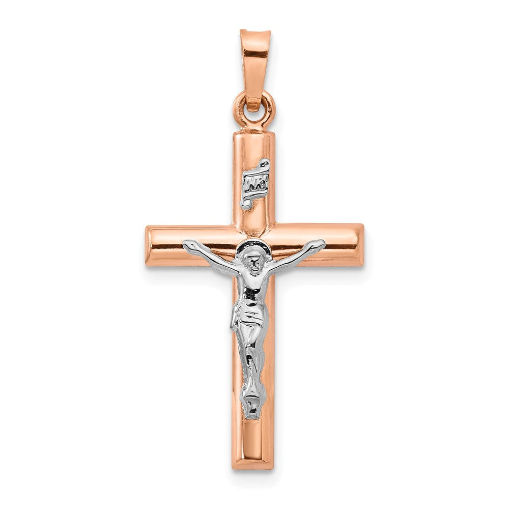 14K Bicolor 14K Bicolor Gold Hohl Kruzifix Anhänger