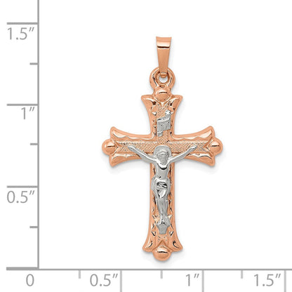 14K Bicolor 14K Bicolor Hohl Kruzifix Anhänger