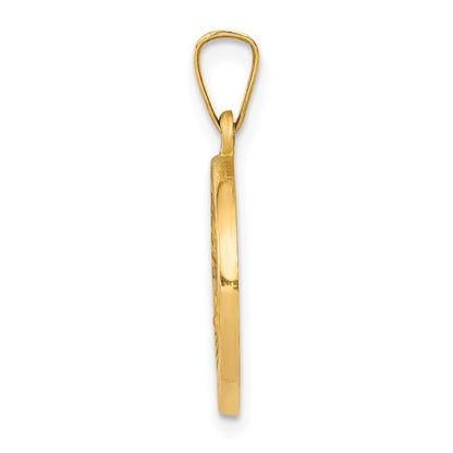 14K Gelbgold 14K Poliert und Satiniert Heilig Herz Of Jesus Medaille Hohl Anhänger
