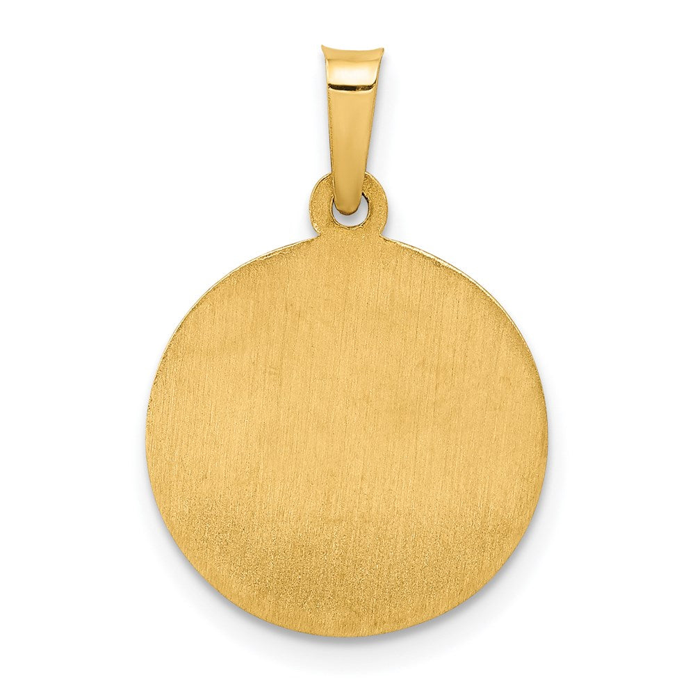 14K Gelbgold 14K Poliert und Satiniert Heilig Herz Of Jesus Medaille Hohl Anhänger