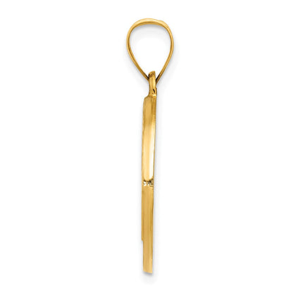 14K Gelbgold 14K Poliert und Satiniert St Benedict Hohl Medaille Anhänger