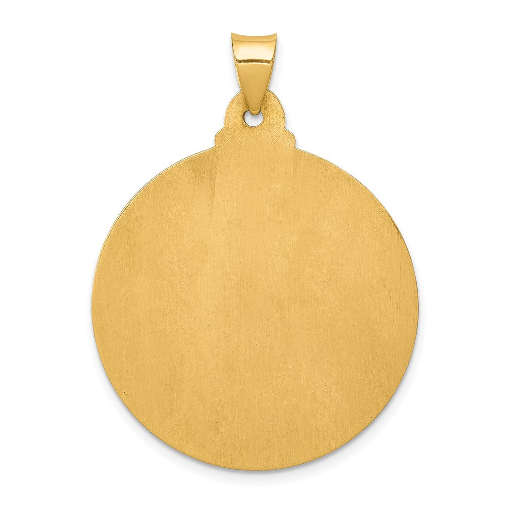 14K Gelbgold 14K Poliert und Satiniert Face Of Jesus Medaille Hohl Anhänger
