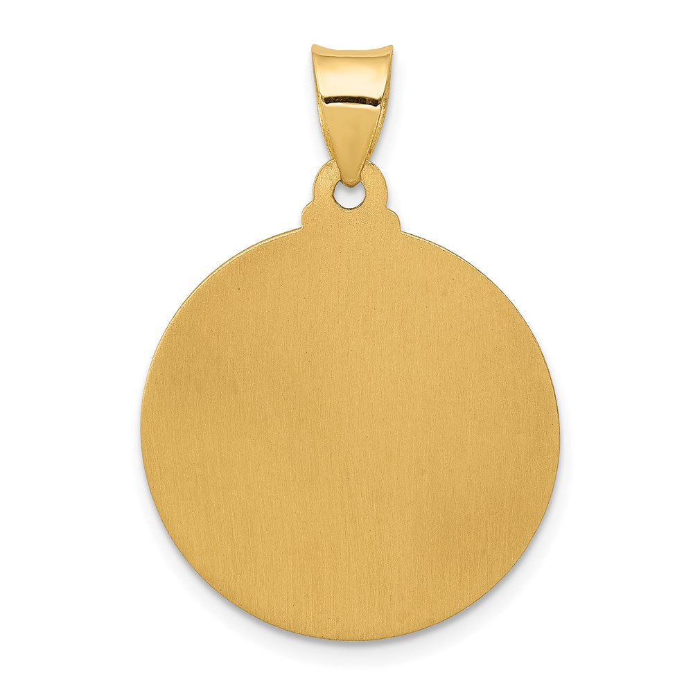 14K Gelbgold 14K Poliert und Satiniert Face Of Jesus Medaille Hohl Anhänger