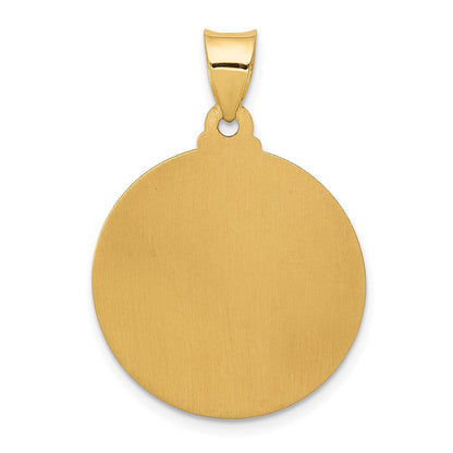 14K Gelbgold 14K Poliert und Satiniert Face Of Jesus Medaille Hohl Anhänger