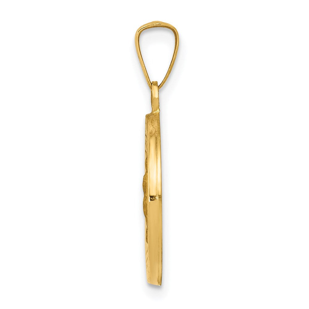 14K Gelbgold 14K Poliert und Satiniert Our Damen Guadalupe Medaille Hohl Anhänger