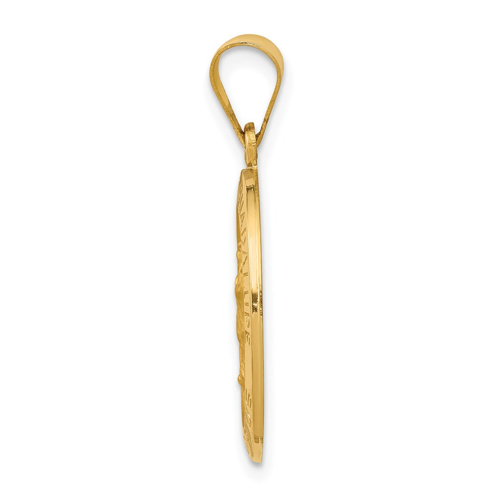 14K Gelbgold 14K Poliert und Satiniert Our Damen Guadalupe Medaille Hohl Anhänger