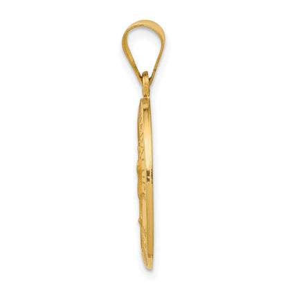 14K Gelbgold 14K Poliert und Satiniert Our Damen Guadalupe Medaille Hohl Anhänger