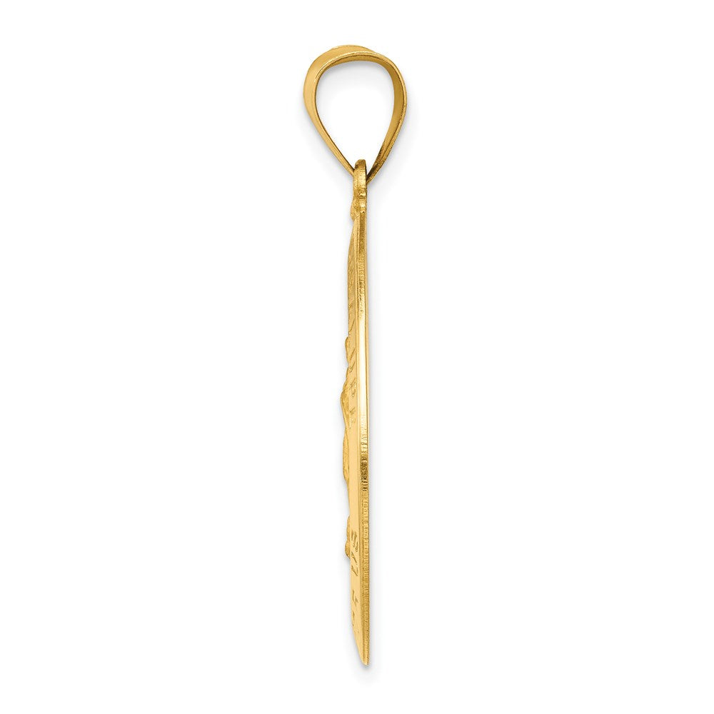 14K Gelbgold 14K Poliert und Satiniert Our Damen Guadalupe Medaille Hohl Anhänger