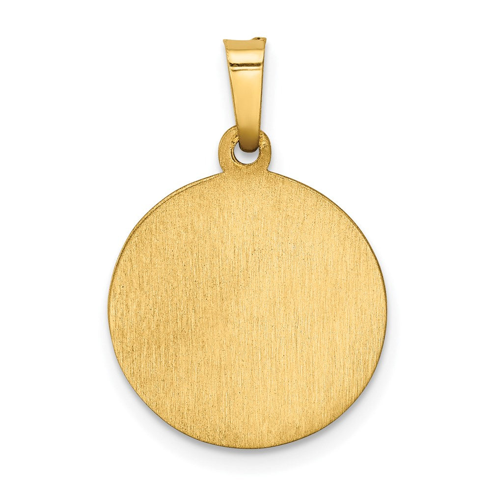 14K Gelbgold 14K Poliert und Satiniert Our Damen Fatima Medaille Hohl Anhänger