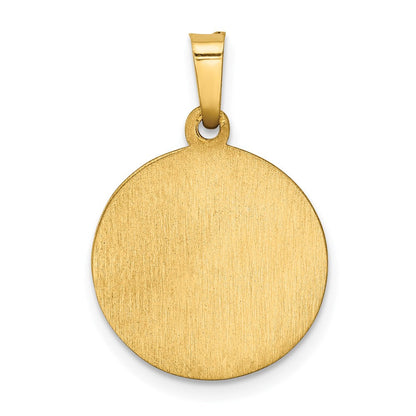 14K Gelbgold 14K Poliert und Satiniert Our Damen Fatima Medaille Hohl Anhänger