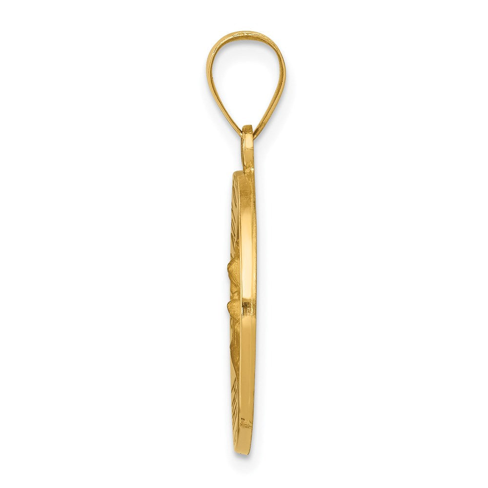14K Gelbgold 14K Poliert/satin Our Damen Perpetual Help Medaille Hohl Anhänger