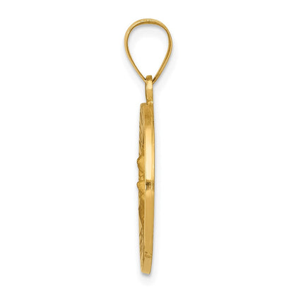 14K Gelbgold 14K Poliert/satin Our Damen Perpetual Help Medaille Hohl Anhänger