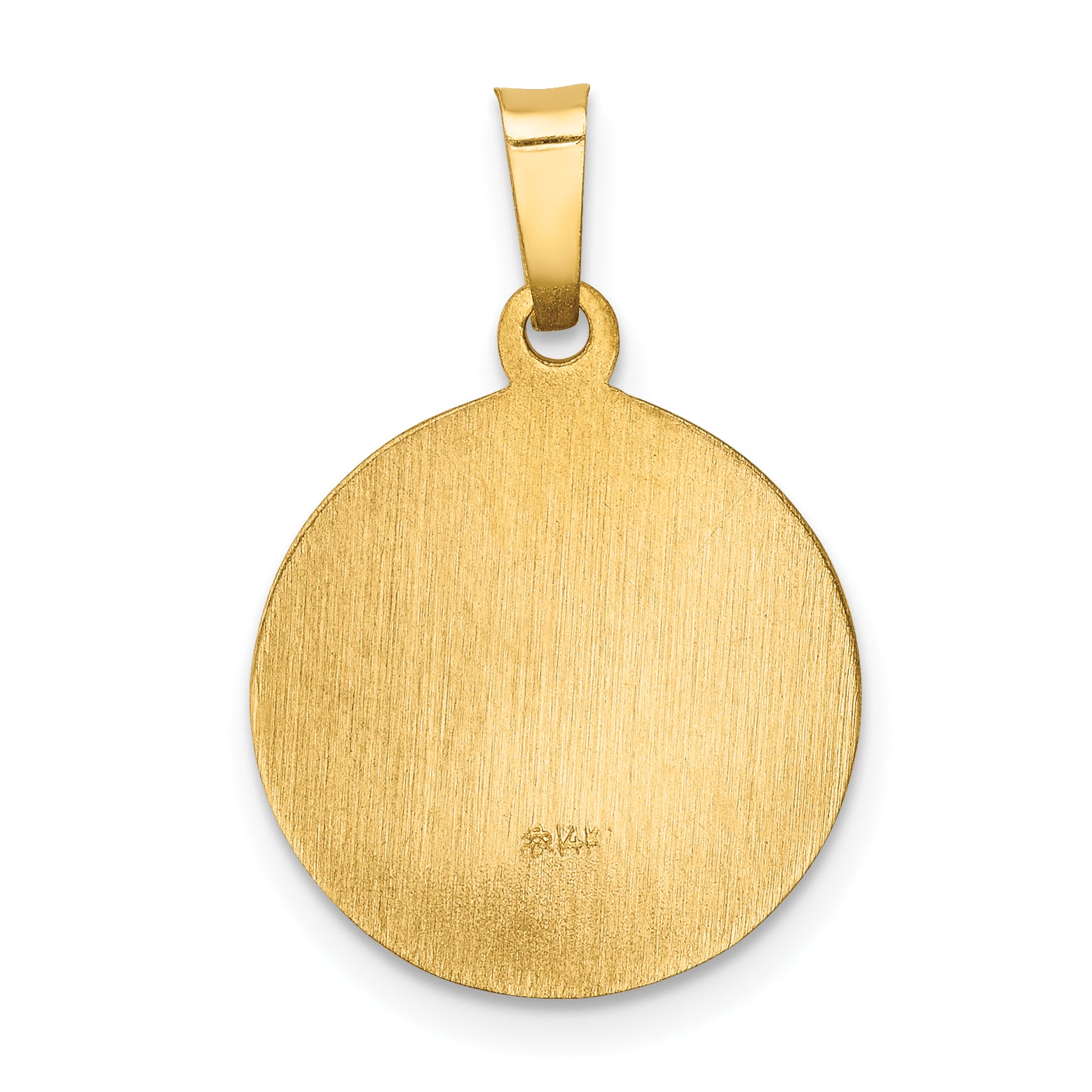 14K Gelbgold 14K Poliert und Satiniert Heilig Herz Of Mary Medaille Hohl Anhänger