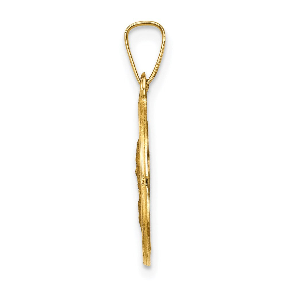 14K Gelbgold 14K Matka Boska Czestochowska Wendbar Medaille Hohl Anhänger