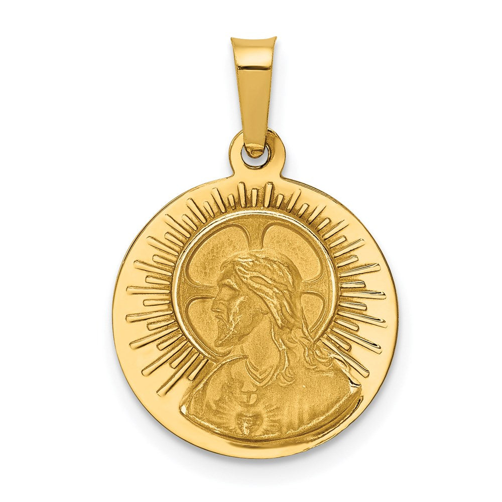 14K Gelbgold 14K Matka Boska Czestochowska Wendbar Medaille Hohl Anhänger
