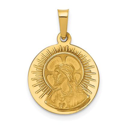 14K Gelbgold 14K Matka Boska Czestochowska Wendbar Medaille Hohl Anhänger