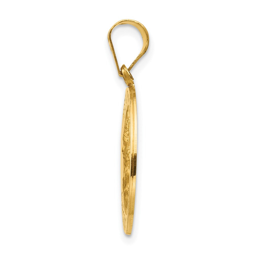 14K Gelbgold 14K Matka Boska Czestochowska Wendbar Medaille Hohl Anhänger