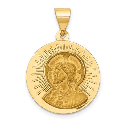 14K Gelbgold 14K Matka Boska Czestochowska Wendbar Medaille Hohl Anhänger