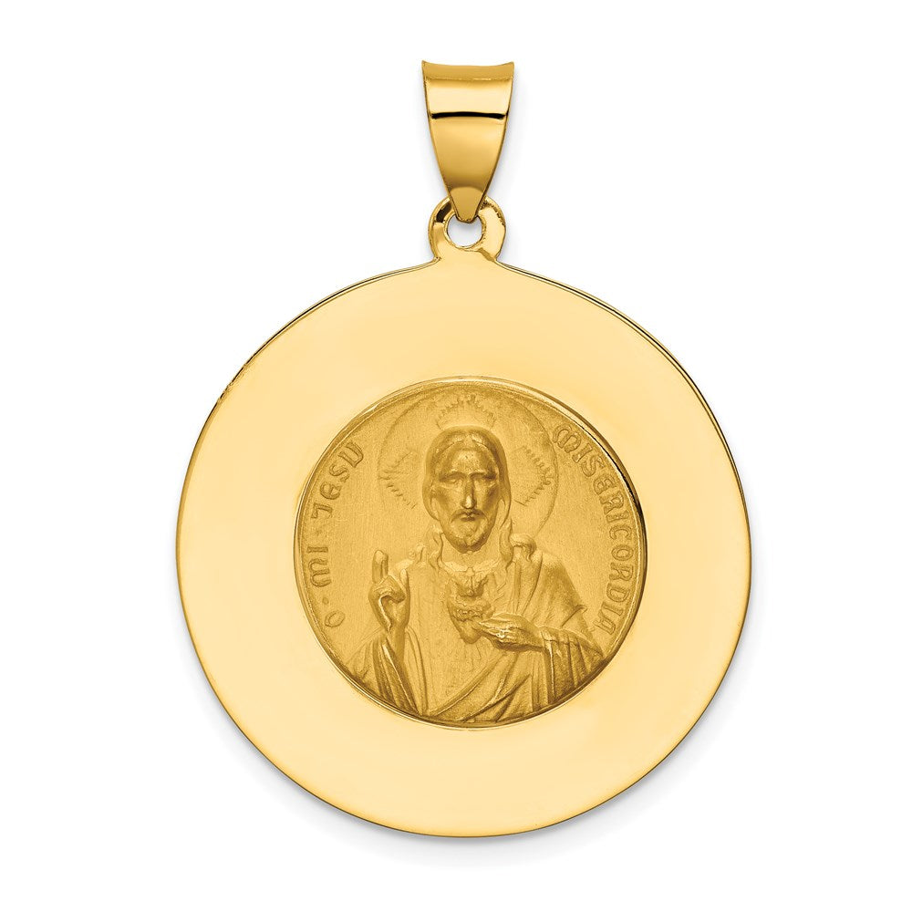 14K Gelbgold Queen Of The Heilig Scapular Wendbar Medaille Hohl Anhänger
