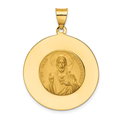 14K Gelbgold Queen Of The Heilig Scapular Wendbar Medaille Hohl Anhänger