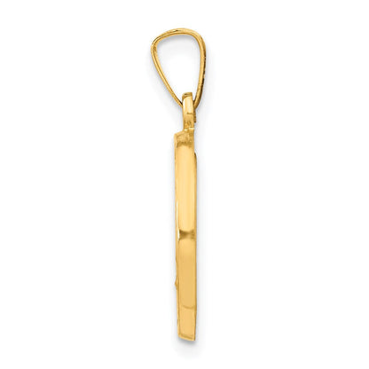 14K Gelbgold 14K Poliert und Satiniert Wundertätig Medaille Hohl Anhänger