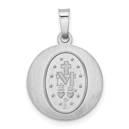 14K Weißgold 14K Weißgold Poliert / Satiniert Wundertätig Medaille Hohl Anhänger