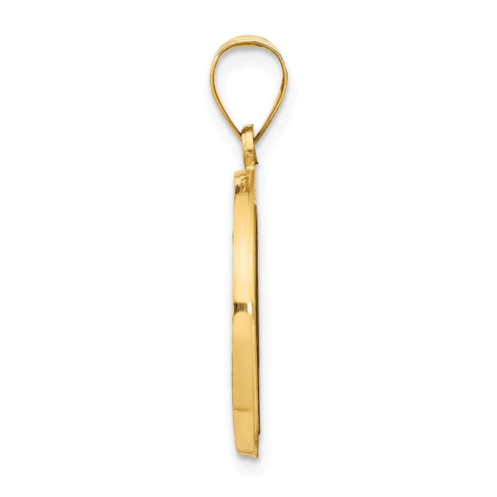 14K Gelbgold 14K Poliert und Satiniert Wundertätig Medaille Hohl Anhänger