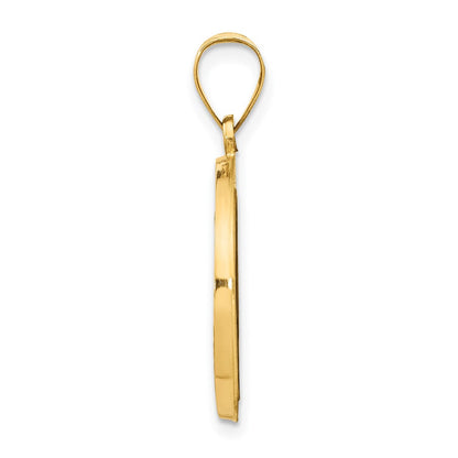 14K Gelbgold 14K Poliert und Satiniert Wundertätig Medaille Hohl Anhänger