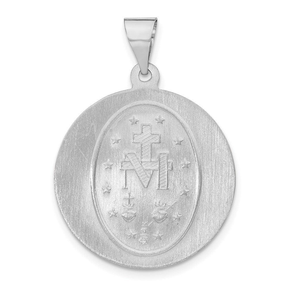 14K Weißgold 14K Weißgold Poliert / Satiniert Wundertätig Medaille Hohl Anhänger