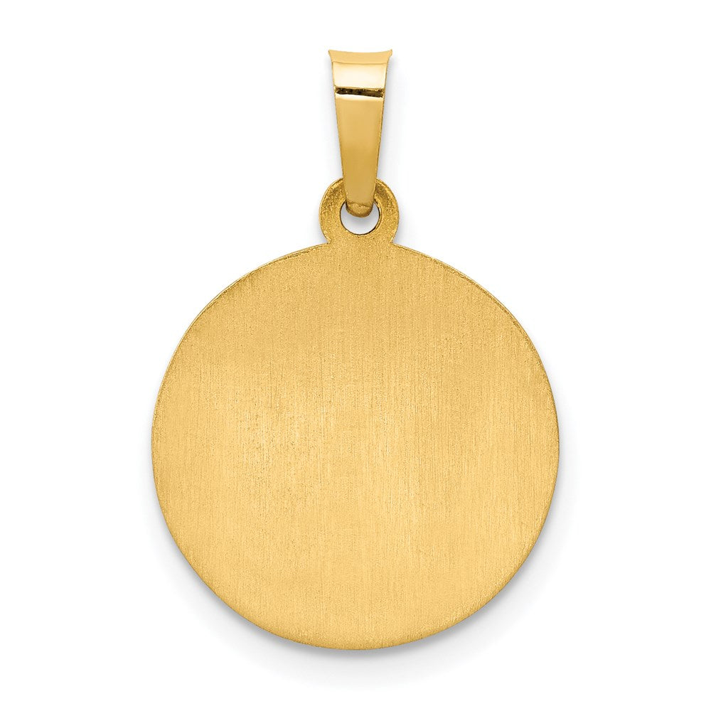 14K Gelbgold 14K Poliert und Satiniert Our Schutzengel Engel Medaille Hohl Anhänger