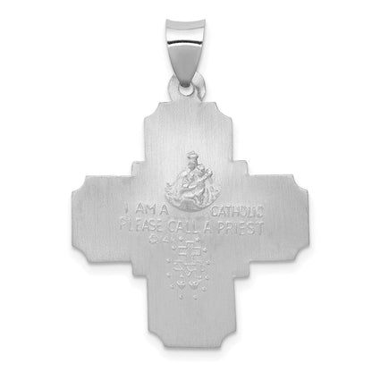 14K Weißgold 14K Weißgold Vier Way Medaille Hohl Anhänger