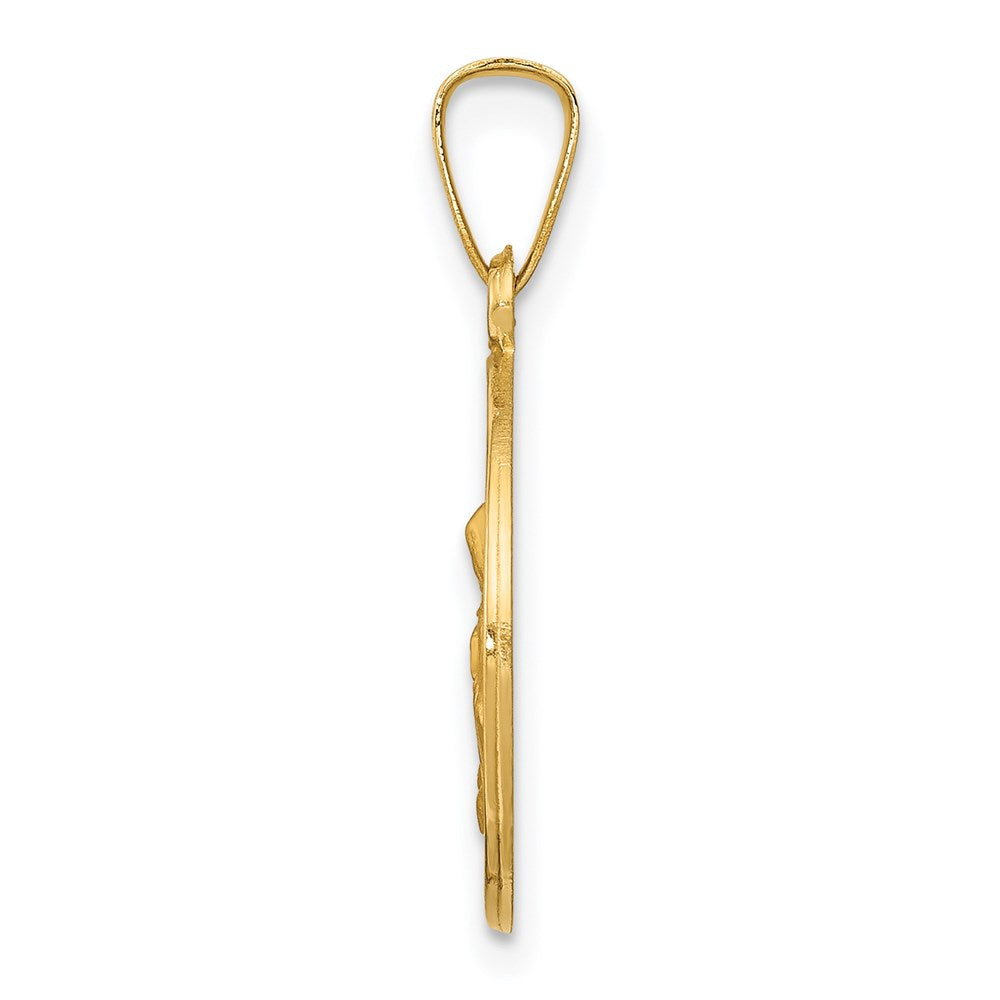 14K Gelbgold 14K Poliert und Satiniert St. Anne Medaille Hohl Anhänger