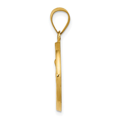 14K Gelbgold 14K Poliert und Satiniert St. Anne Medaille Hohl Anhänger