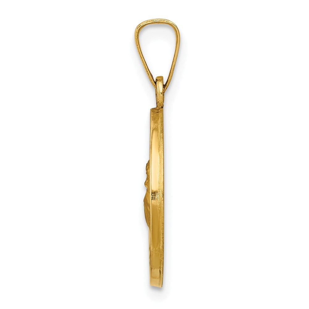 14K Gelbgold 14K Poliert und Satiniert St. Anthony Medaille Hohl Anhänger
