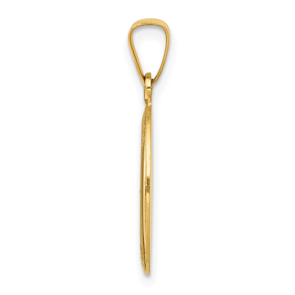 14K Gelbgold 14K Poliert und Satiniert St. Anthony Medaille Hohl Anhänger
