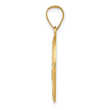 14K Gelbgold 14K Poliert und Satiniert St. Anthony Medaille Hohl Anhänger