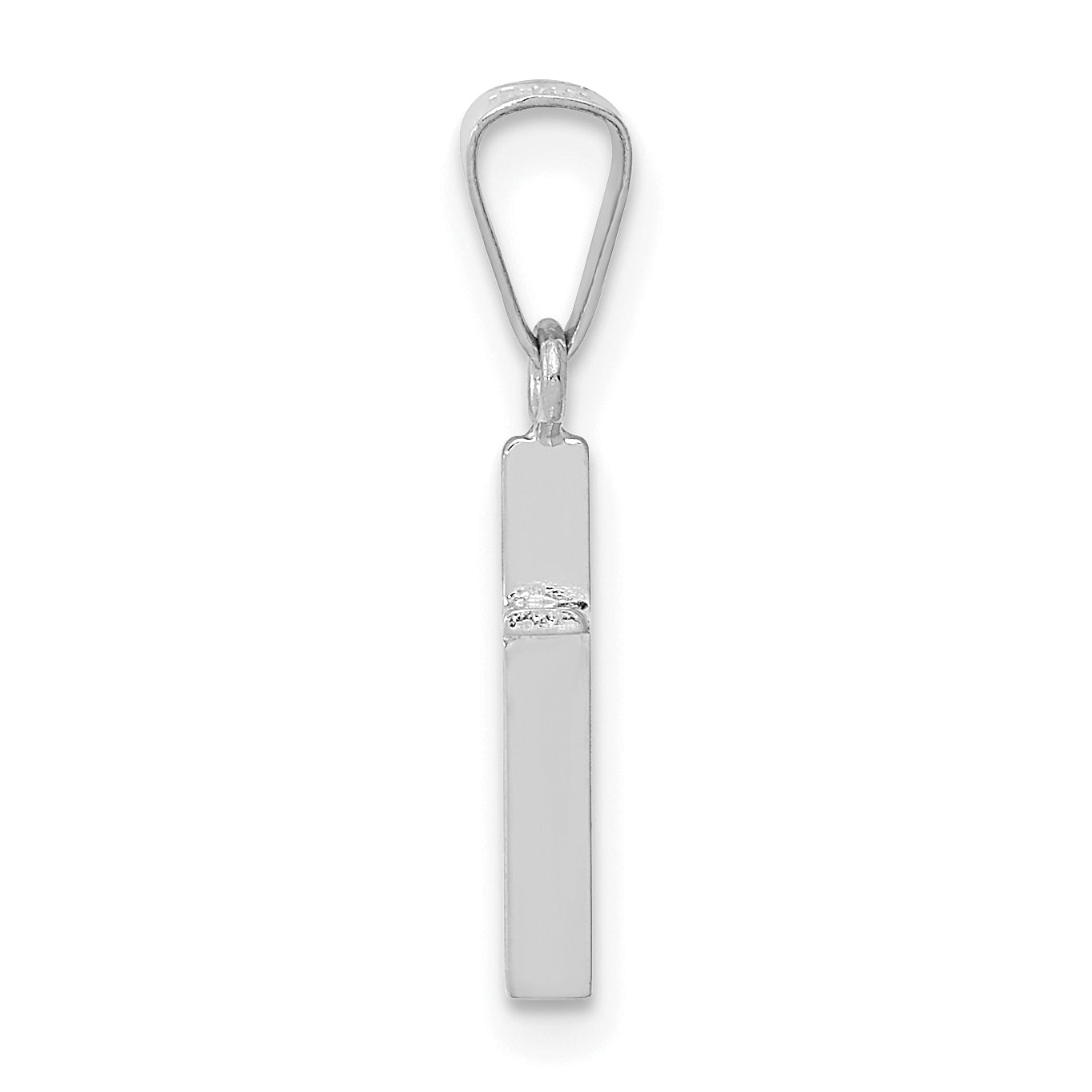 14K Weißgold 14K Weißgold Poliert Kreuz Massiv Anhänger