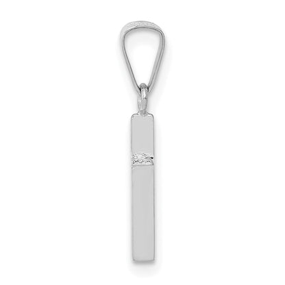 14K Weißgold 14K Weißgold Poliert Kreuz Massiv Anhänger
