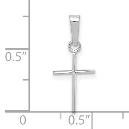 14K Weißgold 14K Weißgold Poliert Kreuz Massiv Anhänger