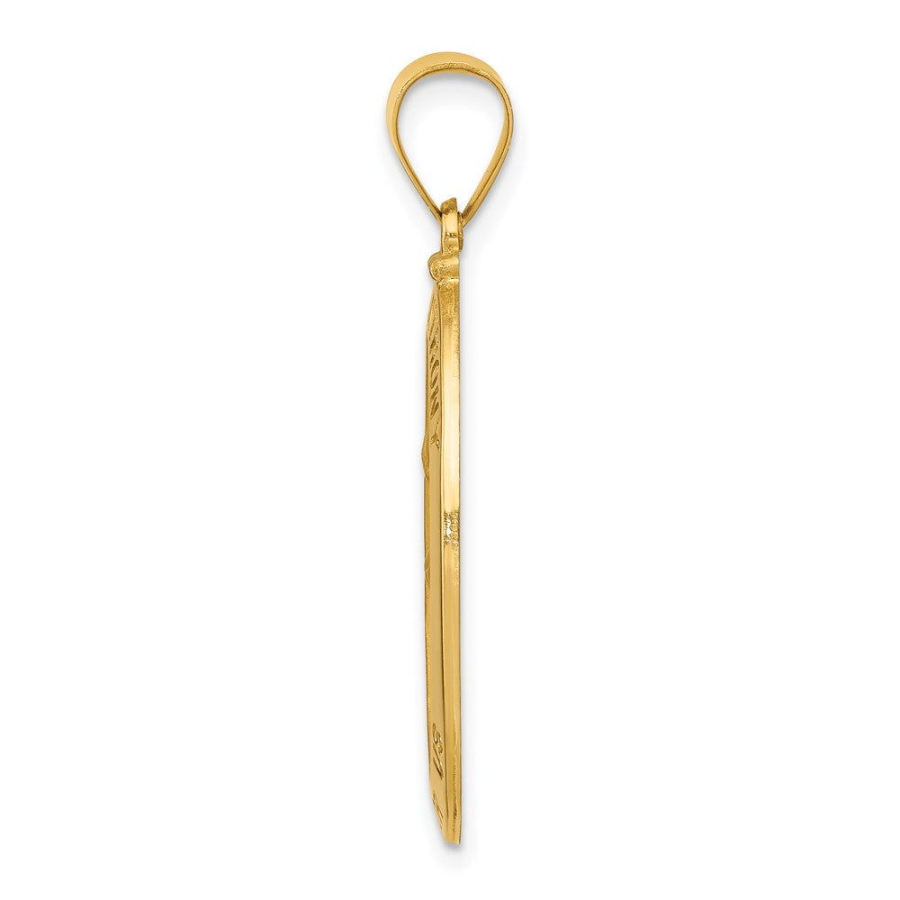 14K Gelbgold 14K Poliert und Satiniert St. Anthony Medaille Hohl Anhänger